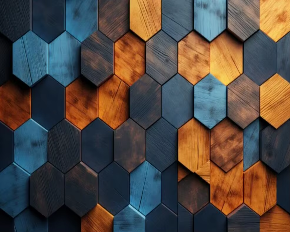 3D Wallpaper Colourful Hexagons
